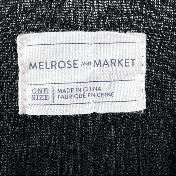 Melrose and Market | Black Crepe Crocheted Cap Sleeve Duster Cardigan, One Size - Picture 5 of 6